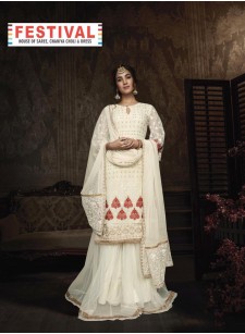 Flaunt Your Rich And Elegant Taste Wearing This Designer Suit In Off-White Colo